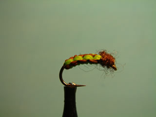 Sparkle Green Caddis Larva (10)